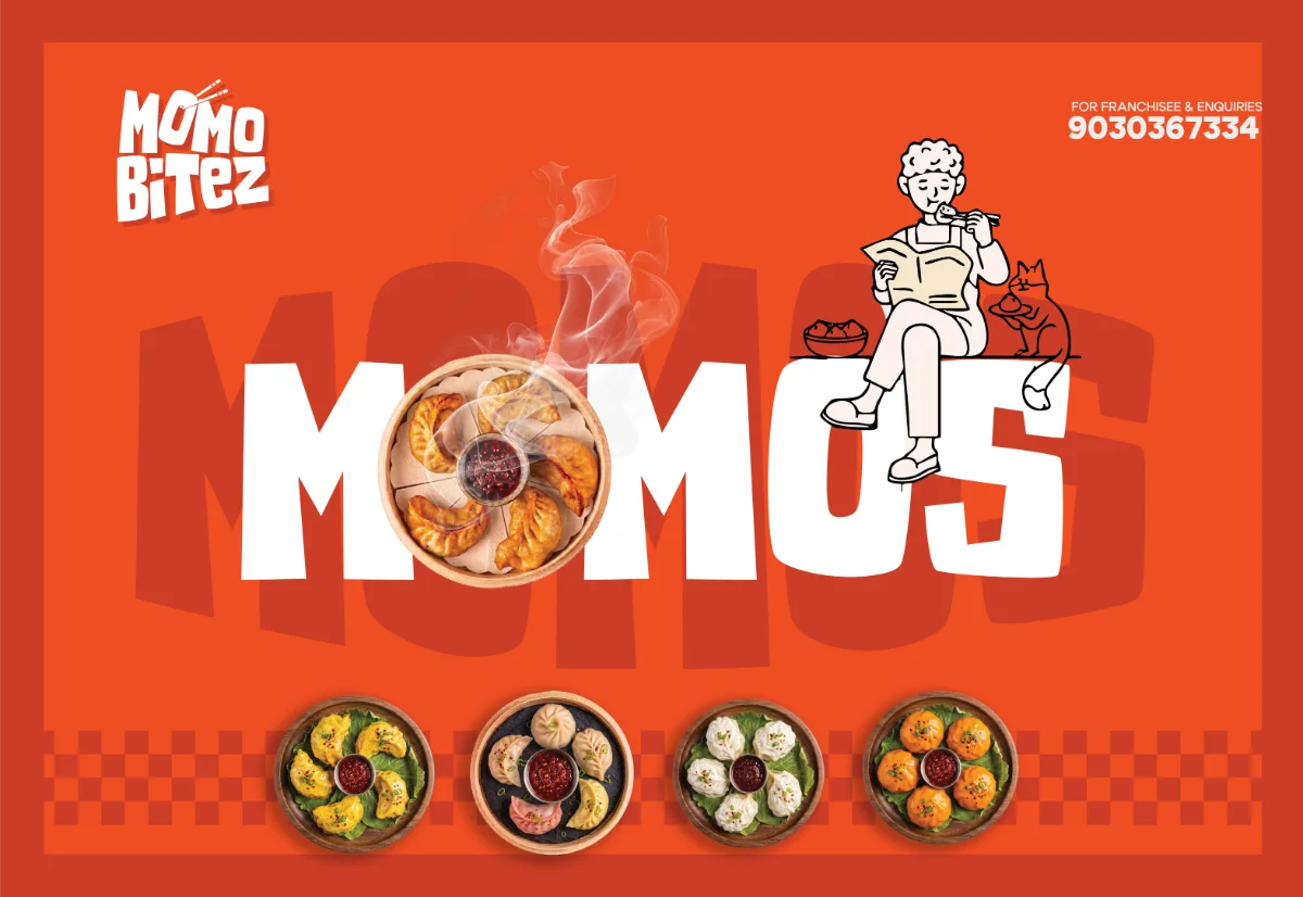 Customer enjoying Momo Bitez momos